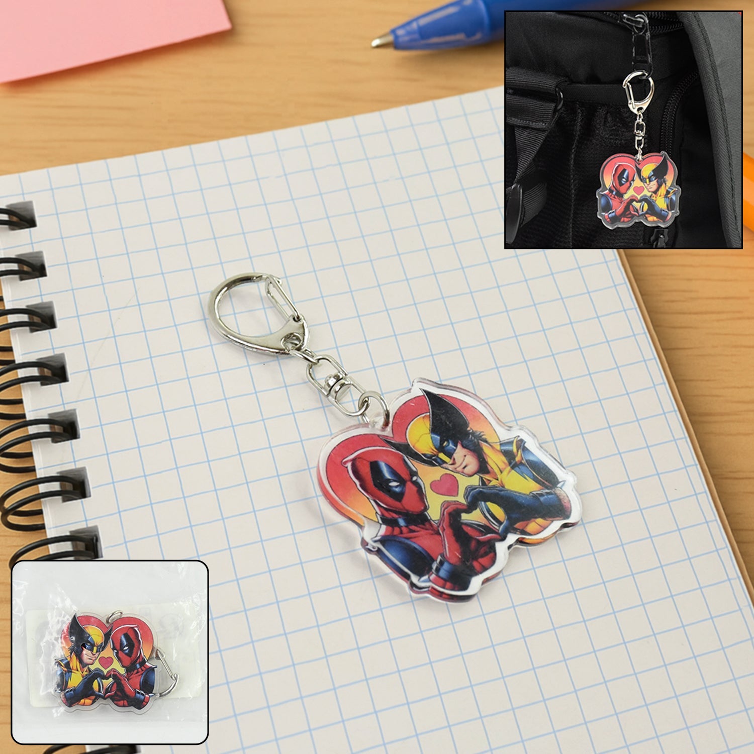 Trendy Cartoon Character Acrylic Keyring with Hook Trendy Cartoon Character Acrylic Keyring with Hook